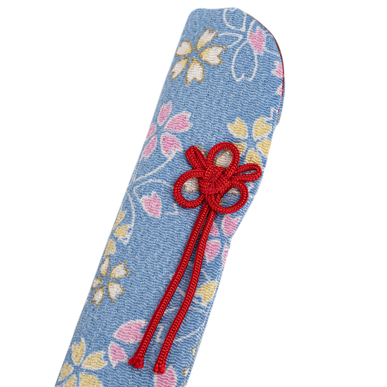 Pretty Pale Blue Floral Japanese Folding Fan Case top