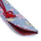 Pretty Pale Blue Floral Japanese Folding Fan Case detail