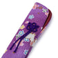 Pretty Purple Floral Japanese Folding Fan Case detail