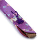 Pretty Purple Floral Japanese Folding Fan Case close up