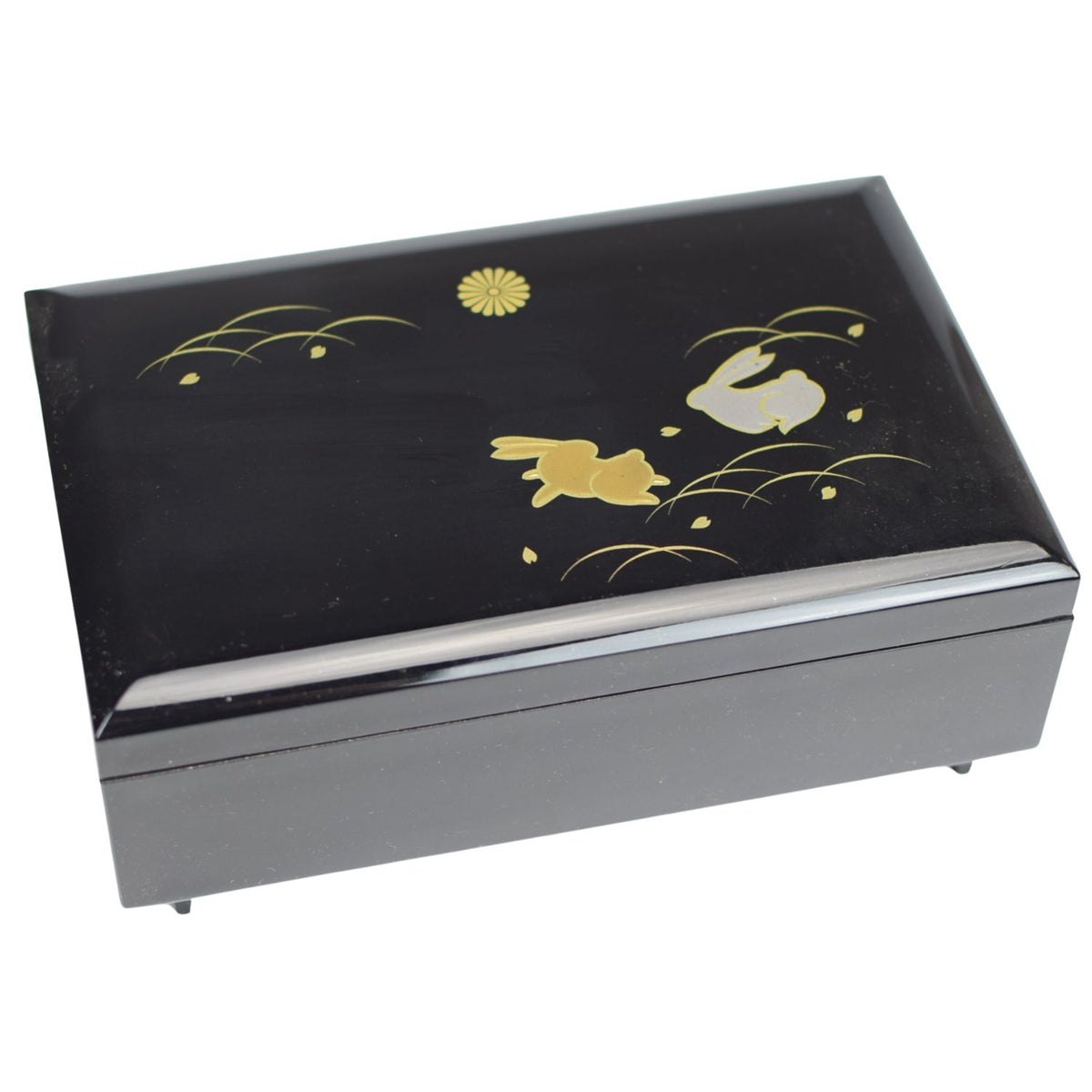 Rabbits Japanese Lacquer Musical Jewellery Box