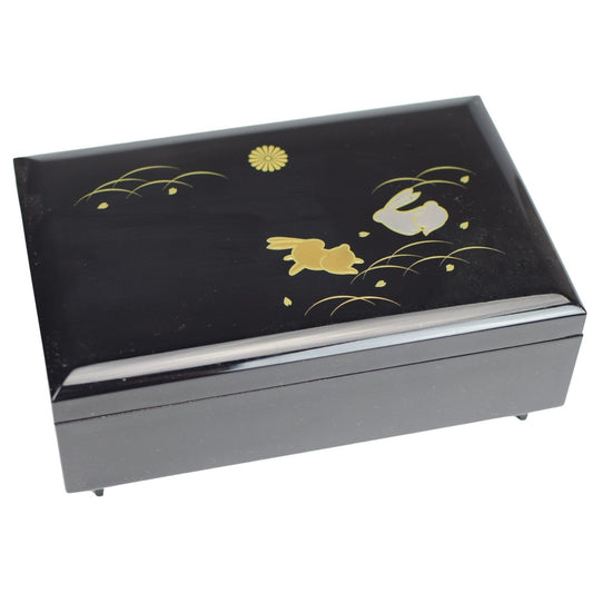 Rabbits Japanese Lacquer Musical Jewellery Box