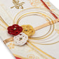 Red and Gold Floral Japanese Wedding Card detail