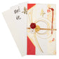 Red and Gold Floral Japanese Wedding Card open