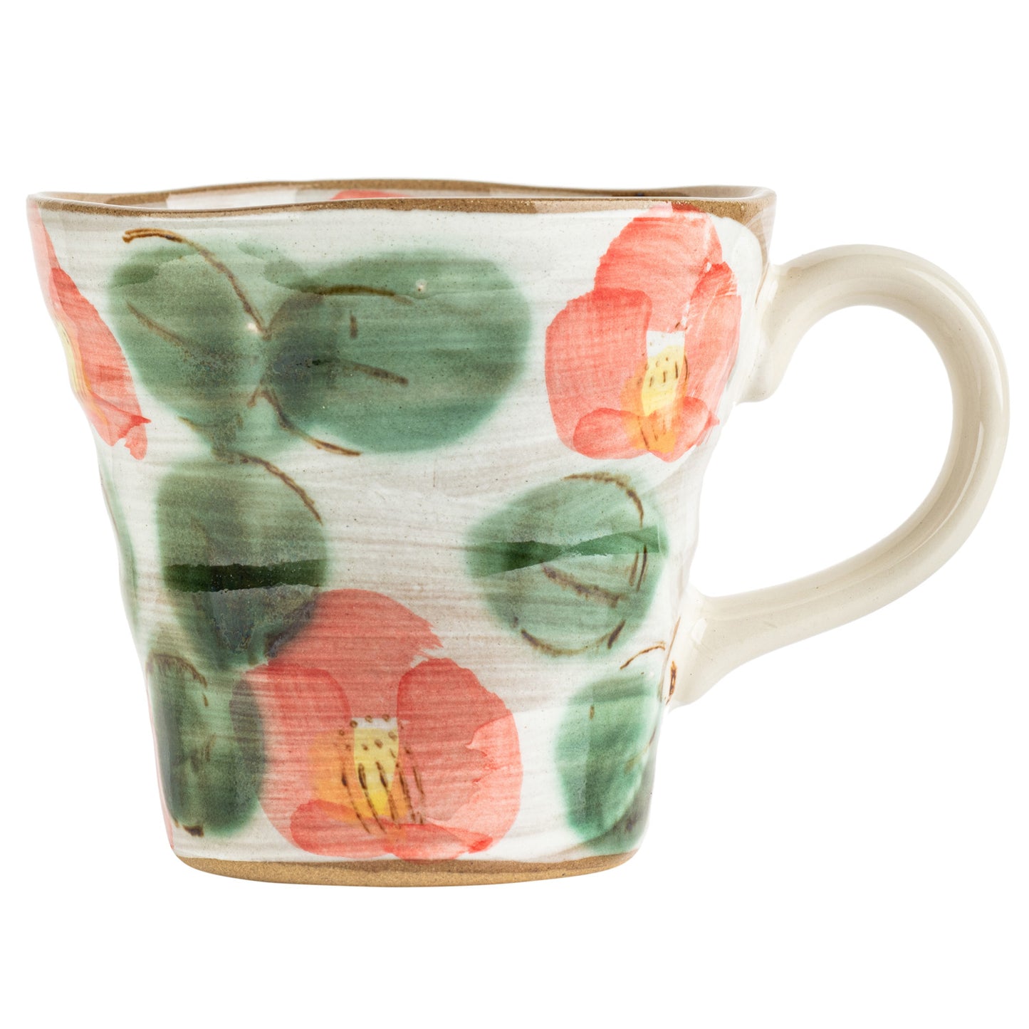 Red Camellia Japanese Mug side