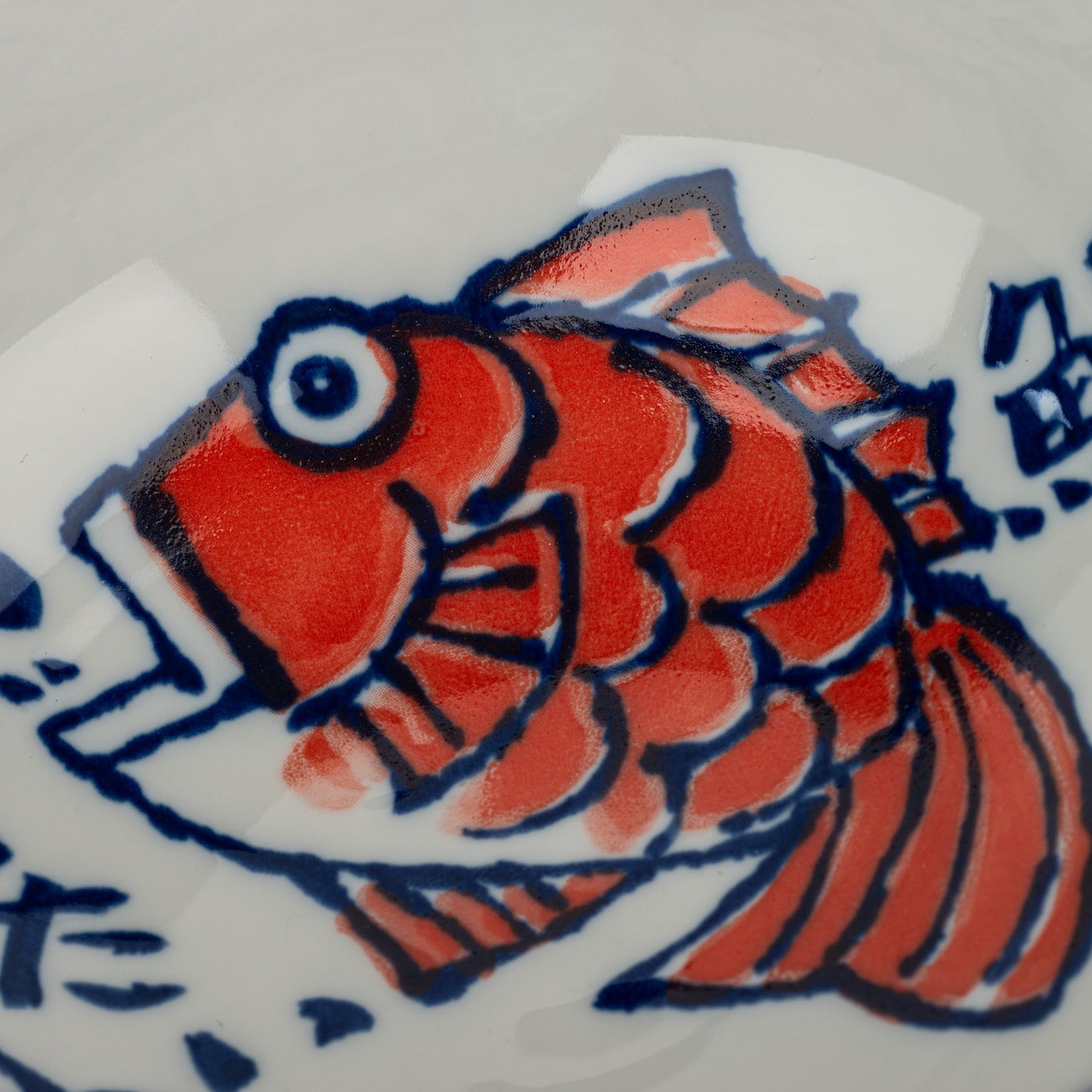 Red Fish Japanese Ramen Noodle Bowl detail