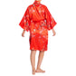 Red Japanese Kimono Short Plum Polyester