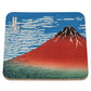Red Mount Fuji Cork Japanese Coaster