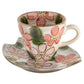 Red Sakura Japanese Cup and Saucer
