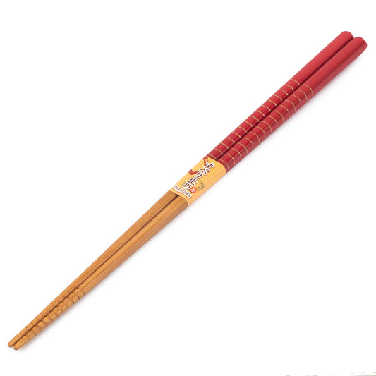 Red Striped Japanese Cooking Chopsticks