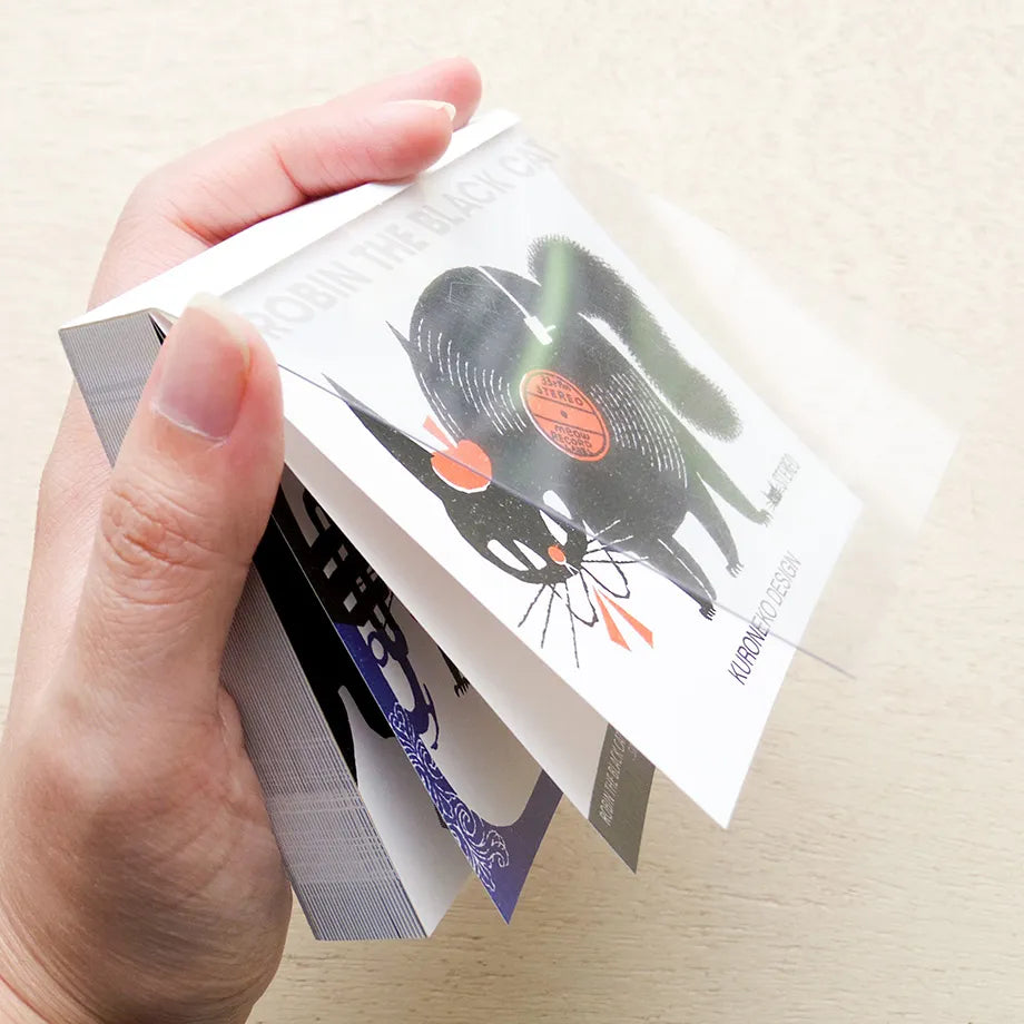 Robin Black Cat Small Japanese Memo Pad side