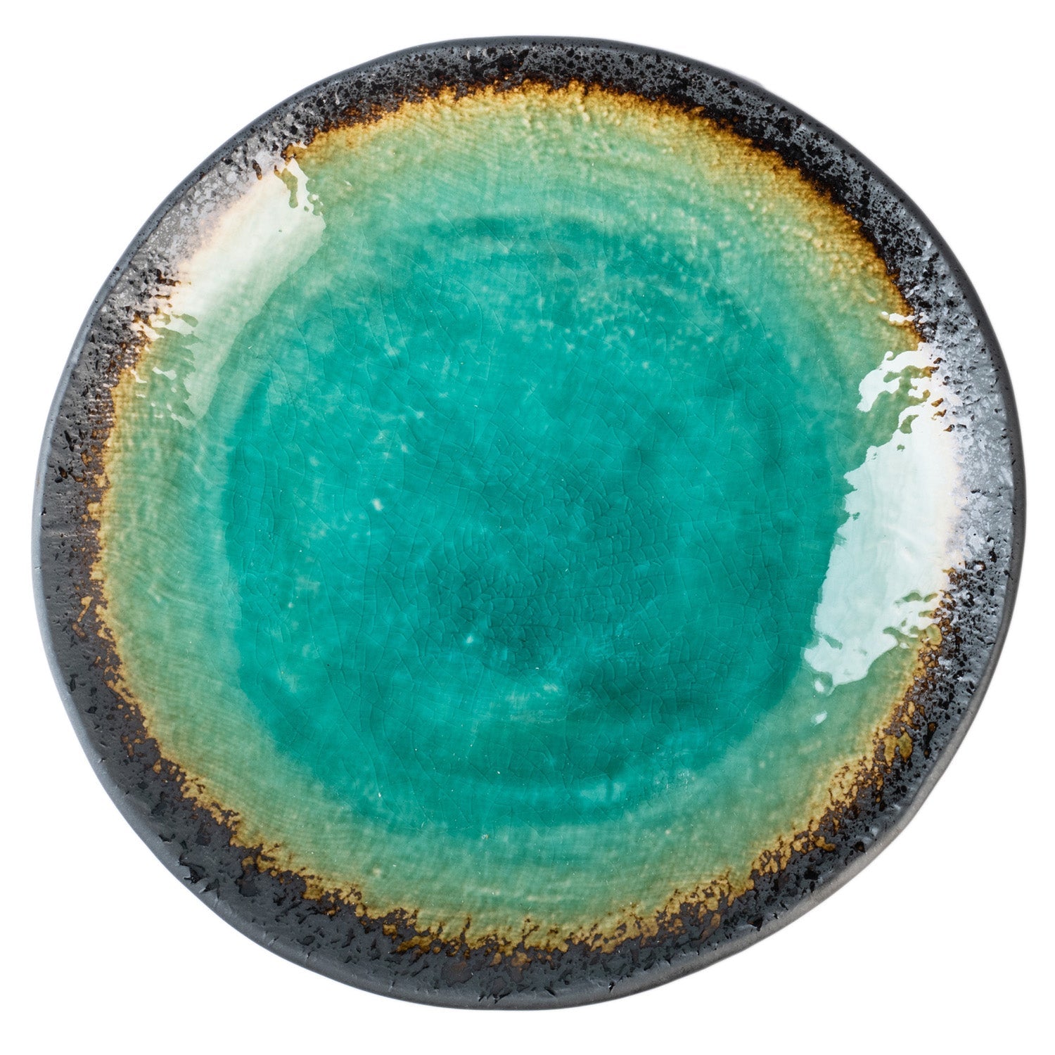 Round Crackleglaze Japanese Dinner Plate