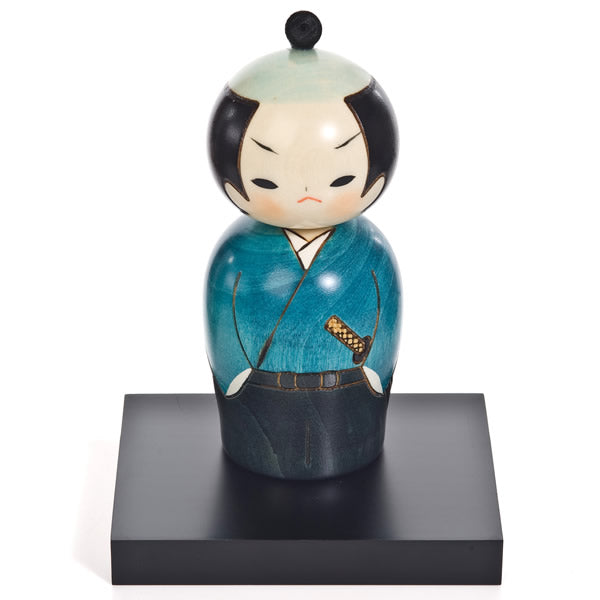 Samurai Japanese Warrior Kokeshi Doll