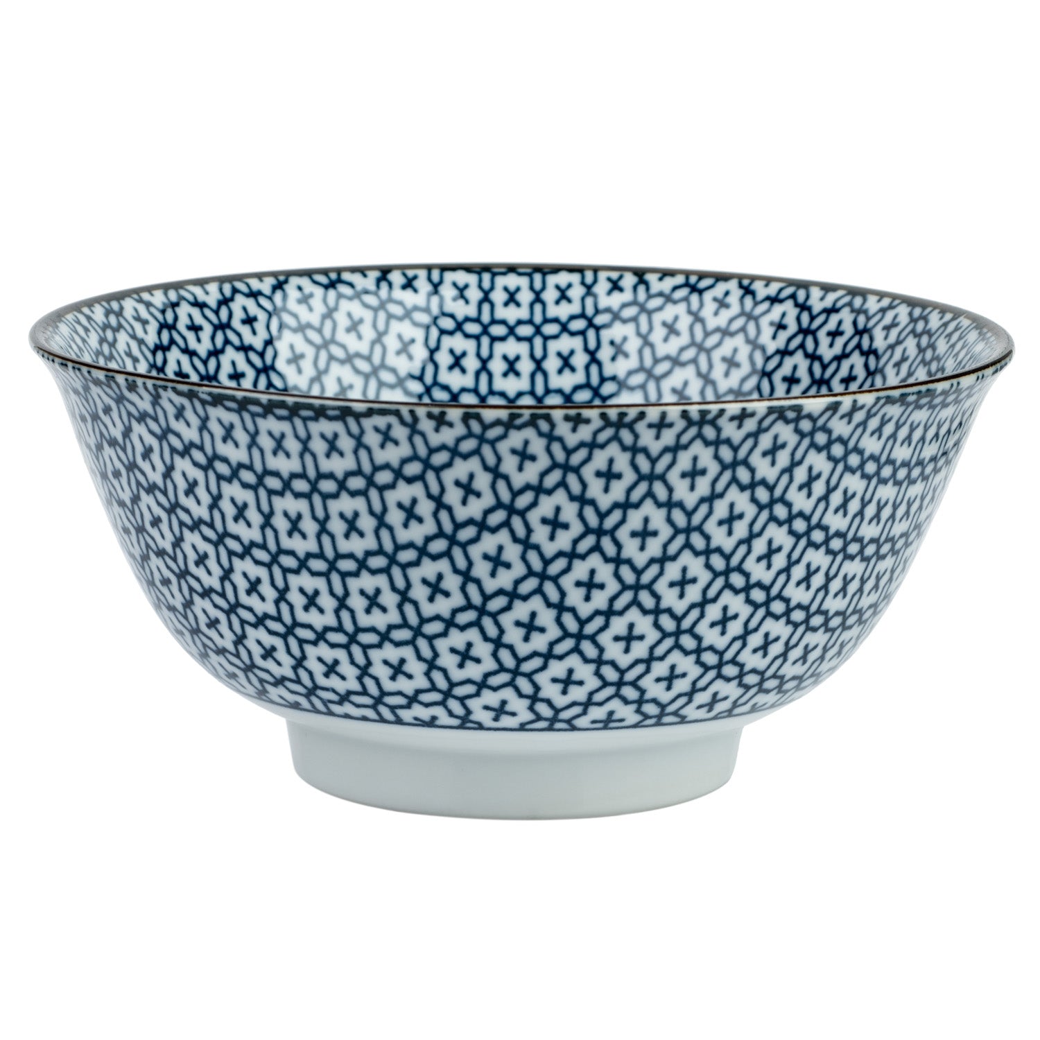 Sashiko Ceramic Japanese Soup Bowl close up