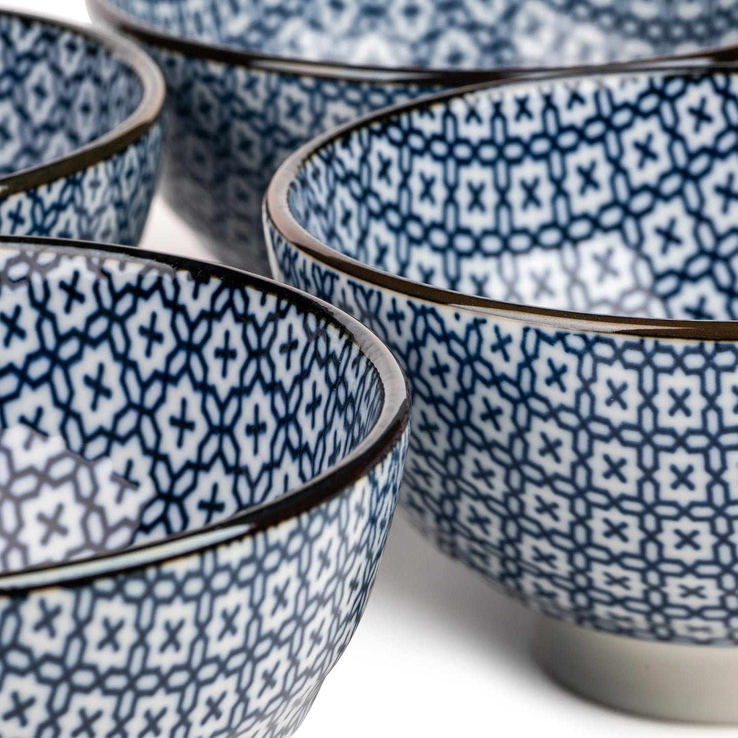 Sashiko Traditional Japanese Rice Bowl Set