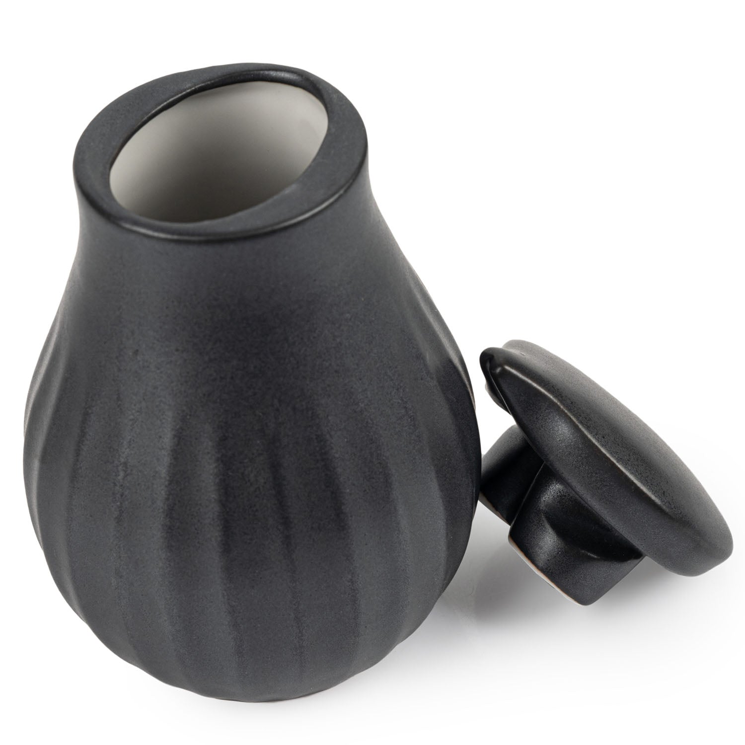 Screw Top Grey Japanese Soy Sauce Pot body and top