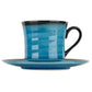 Sea Blue Crackleglaze Japanese Cup and Saucer side