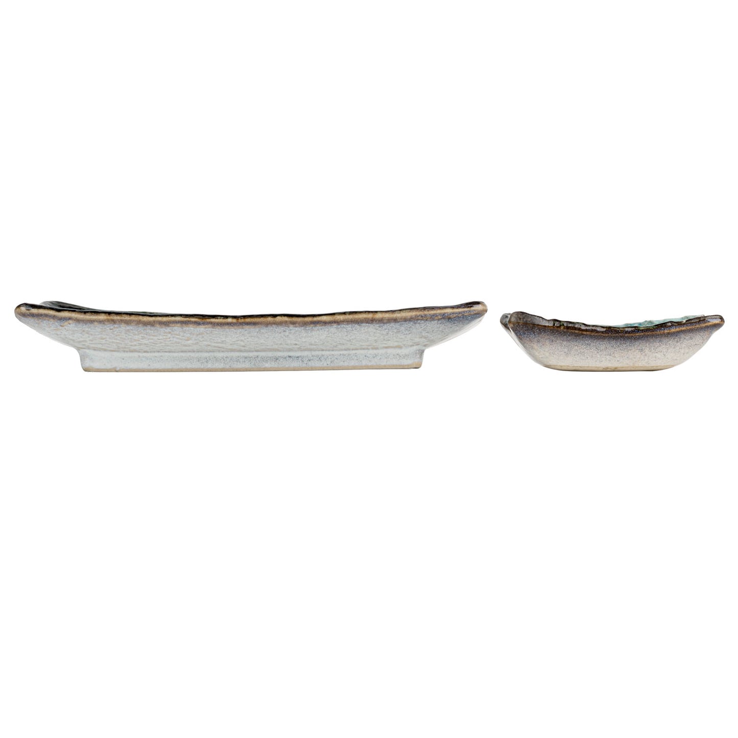 Sea Blue Crackleglaze Japanese Sushi Gift Set side