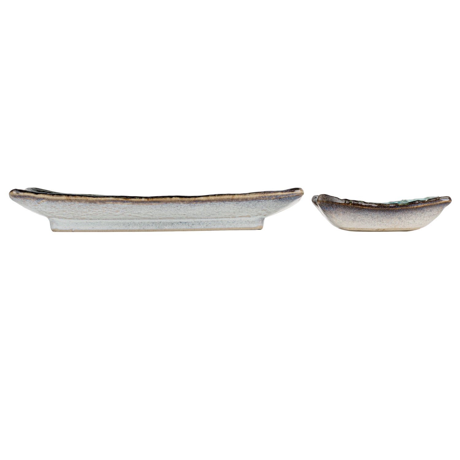 Sea Blue Crackleglaze Japanese Sushi Gift Set side