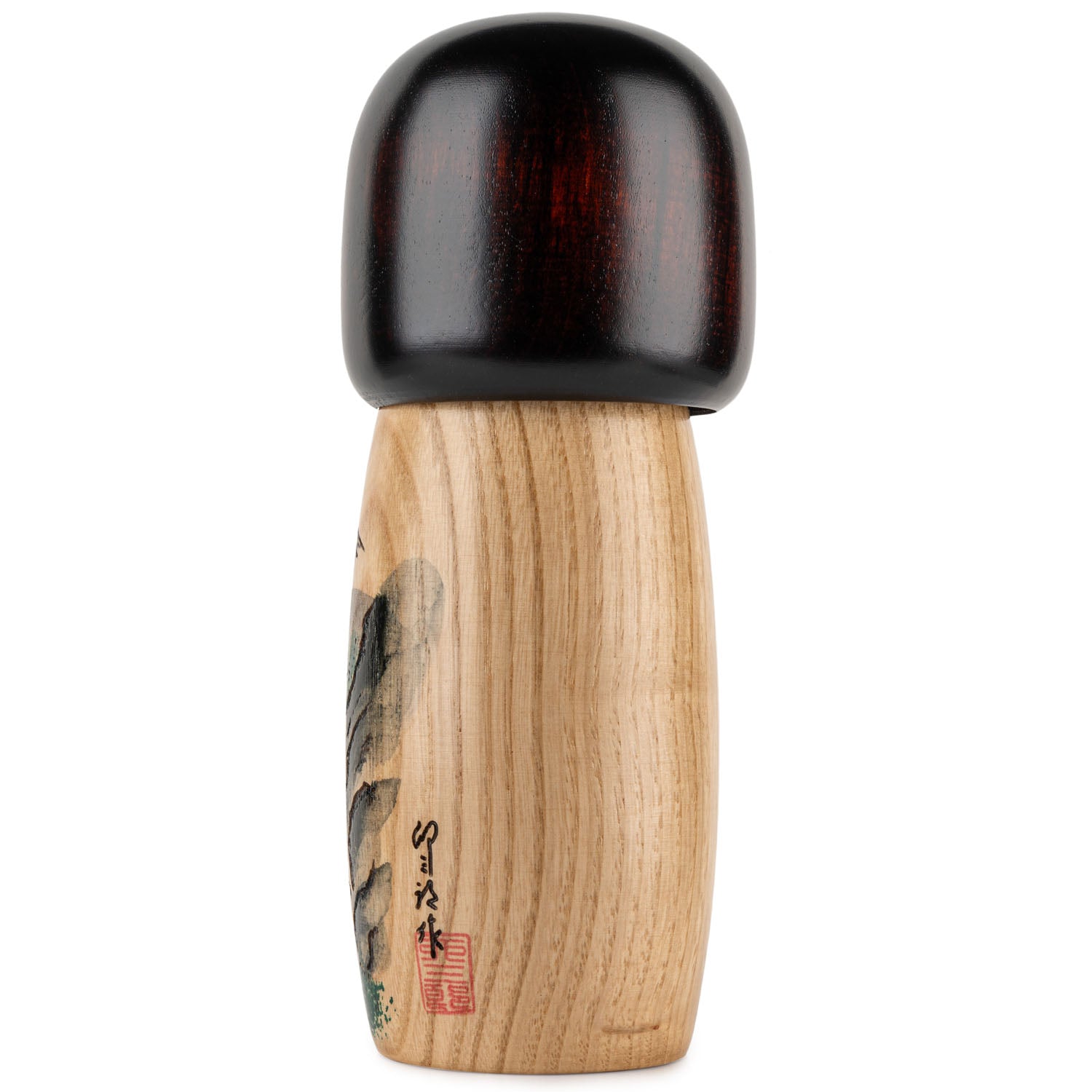 Serene Fuji Landscape Japanese Kokeshi Doll back
