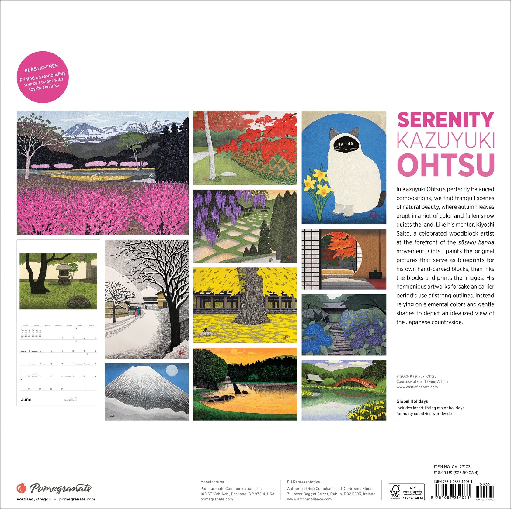 Serenity Kazuyuki Ohtsu 2027 Japanese Calendar back