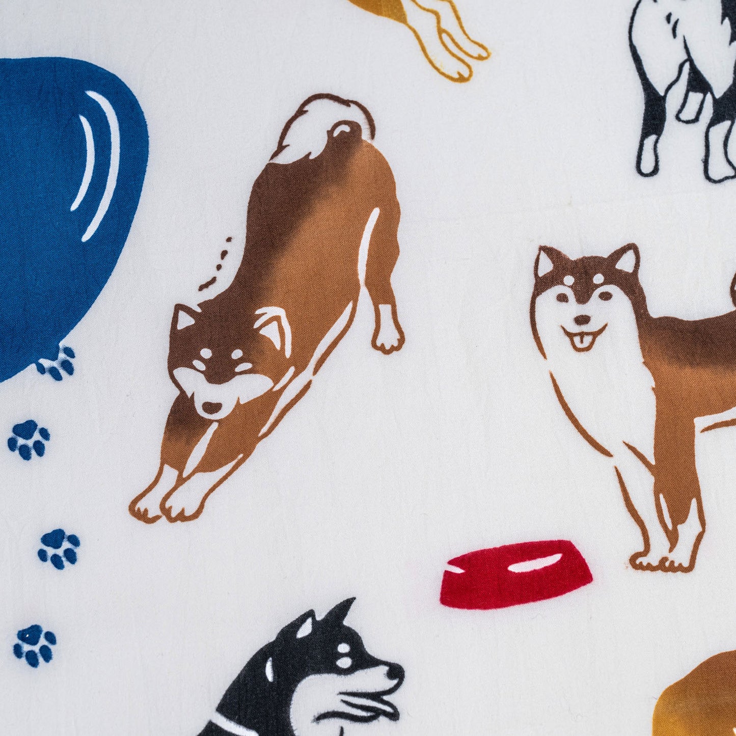 Shiba Inu Japanese Cotton Tenugui detail