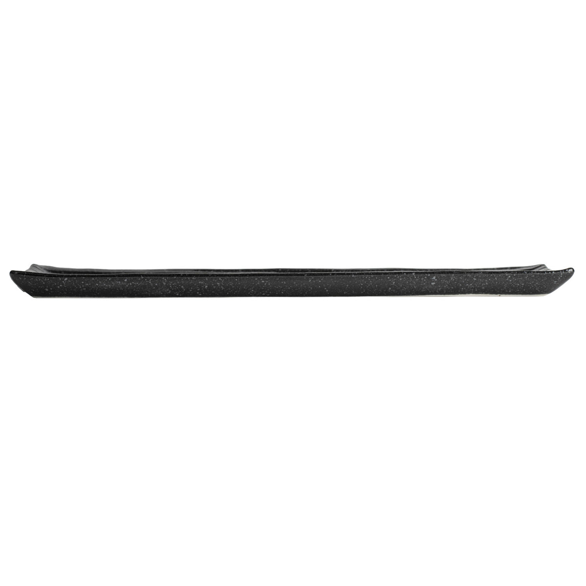 Shinogi Black Ribbed Japanese Ceramic Oblong Plate side