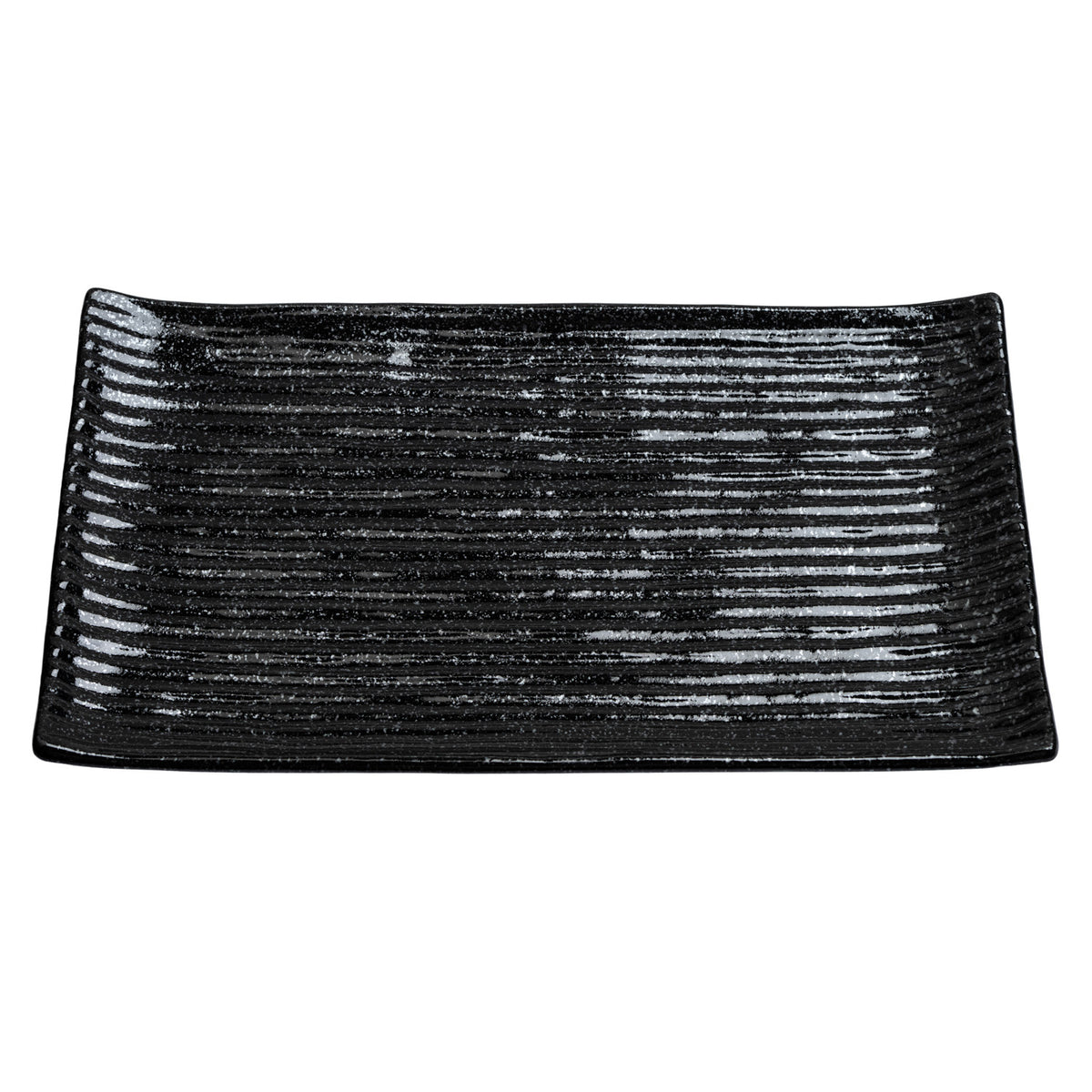 Shinogi Black Ribbed Japanese Ceramic Plate