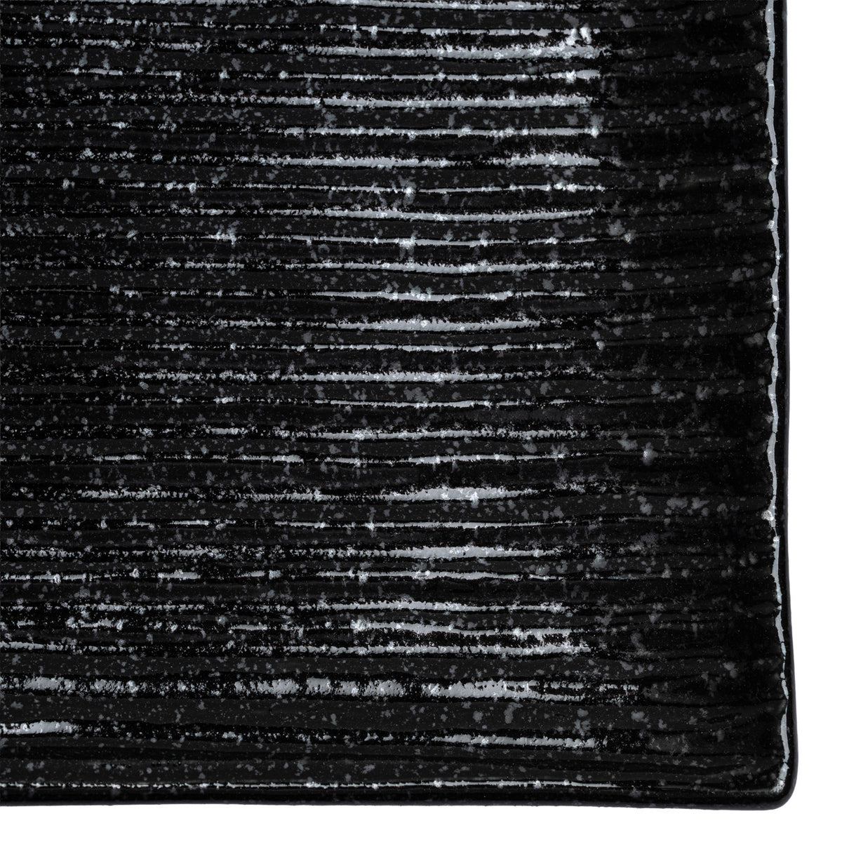 Shinogi Black Ribbed Japanese Ceramic Plate detail