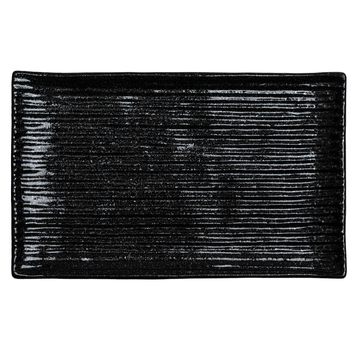 Shinogi Black Ribbed Japanese Ceramic Plate top