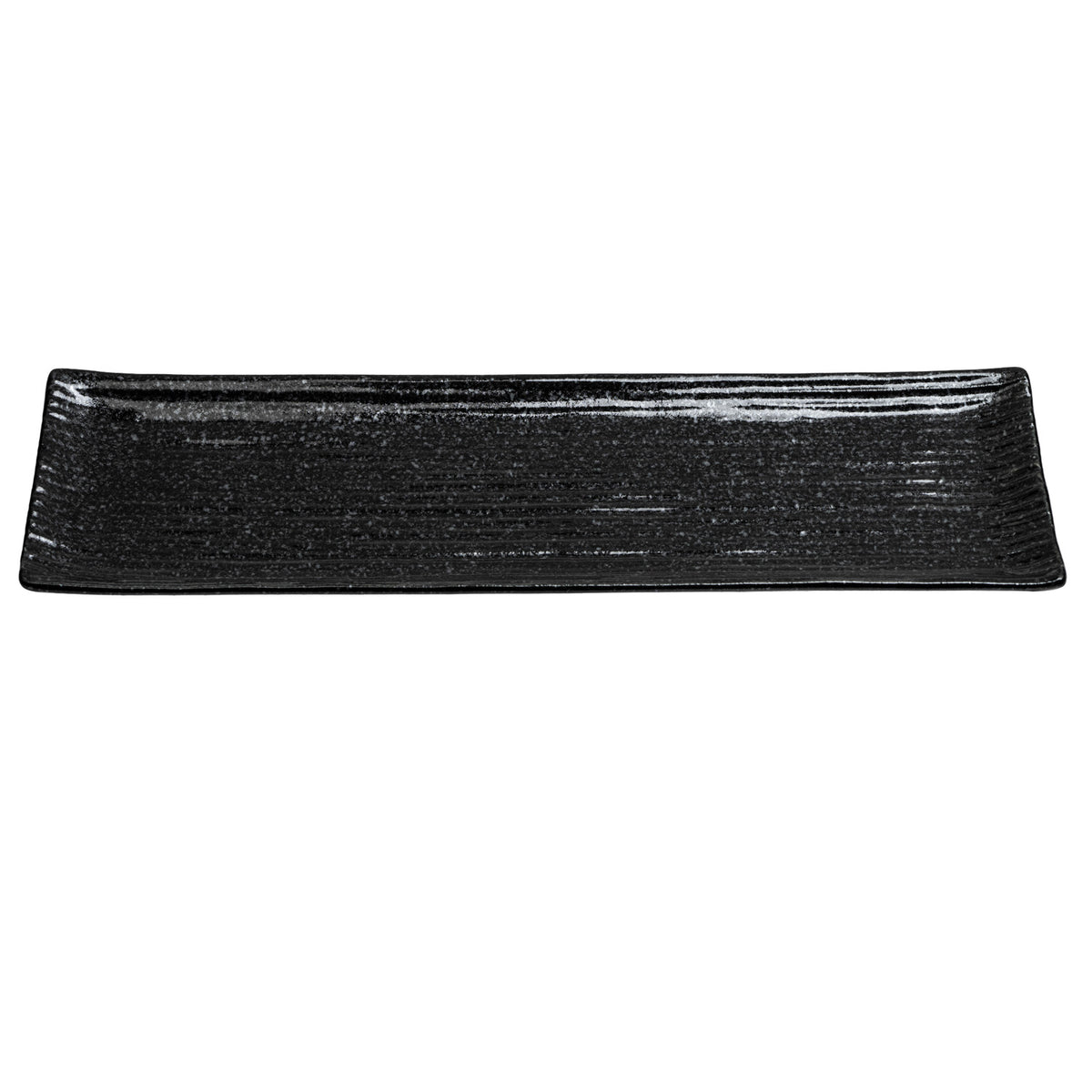Shinogi Black Ribbed Japanese Sushi Plate