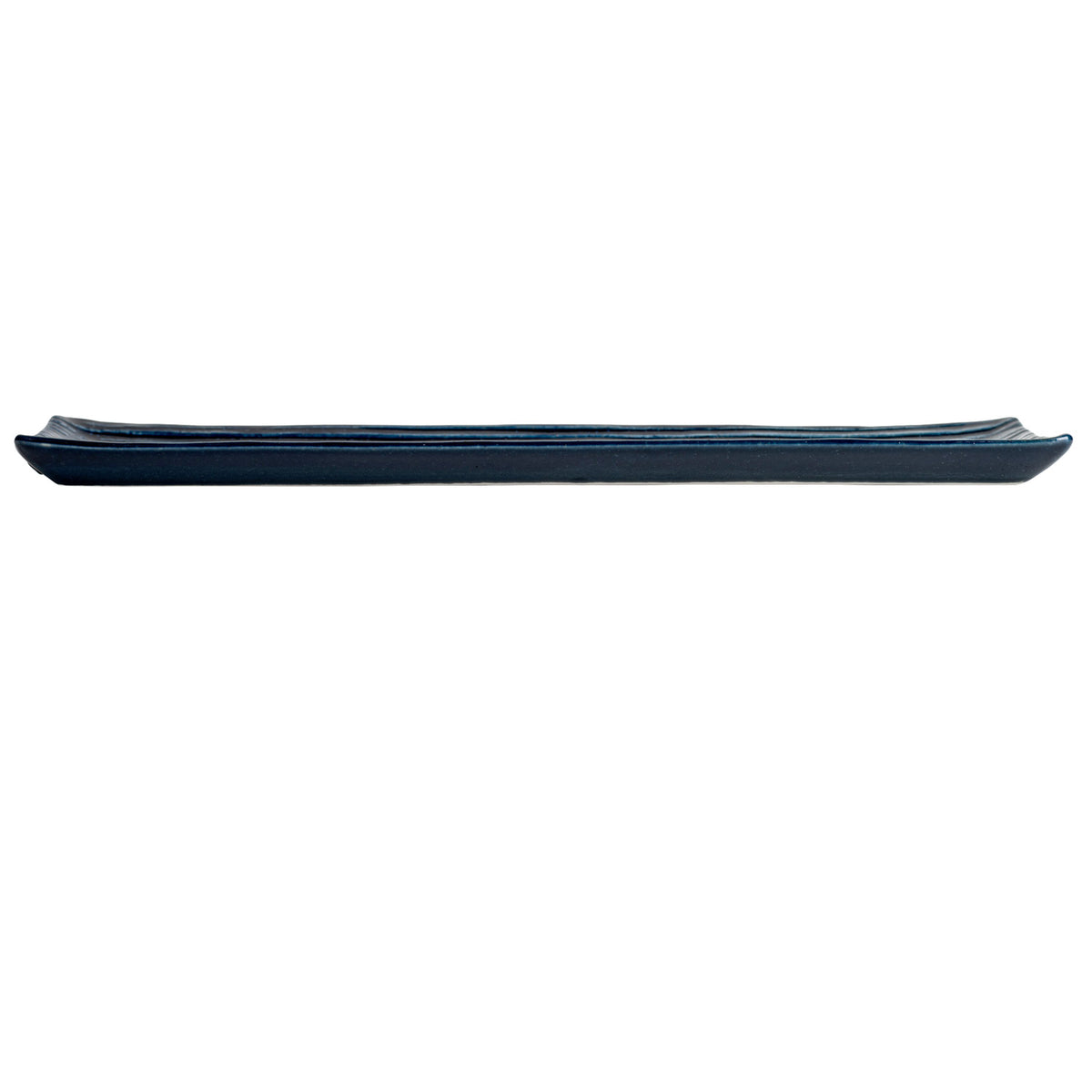Shinogi Blue Ribbed Japanese Sushi Plate side