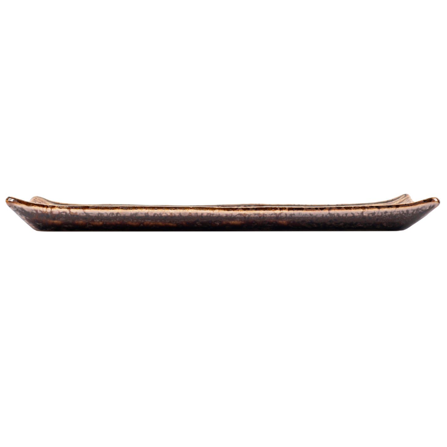 Shinogi Brown Ribbed Japanese Ceramic Plate side