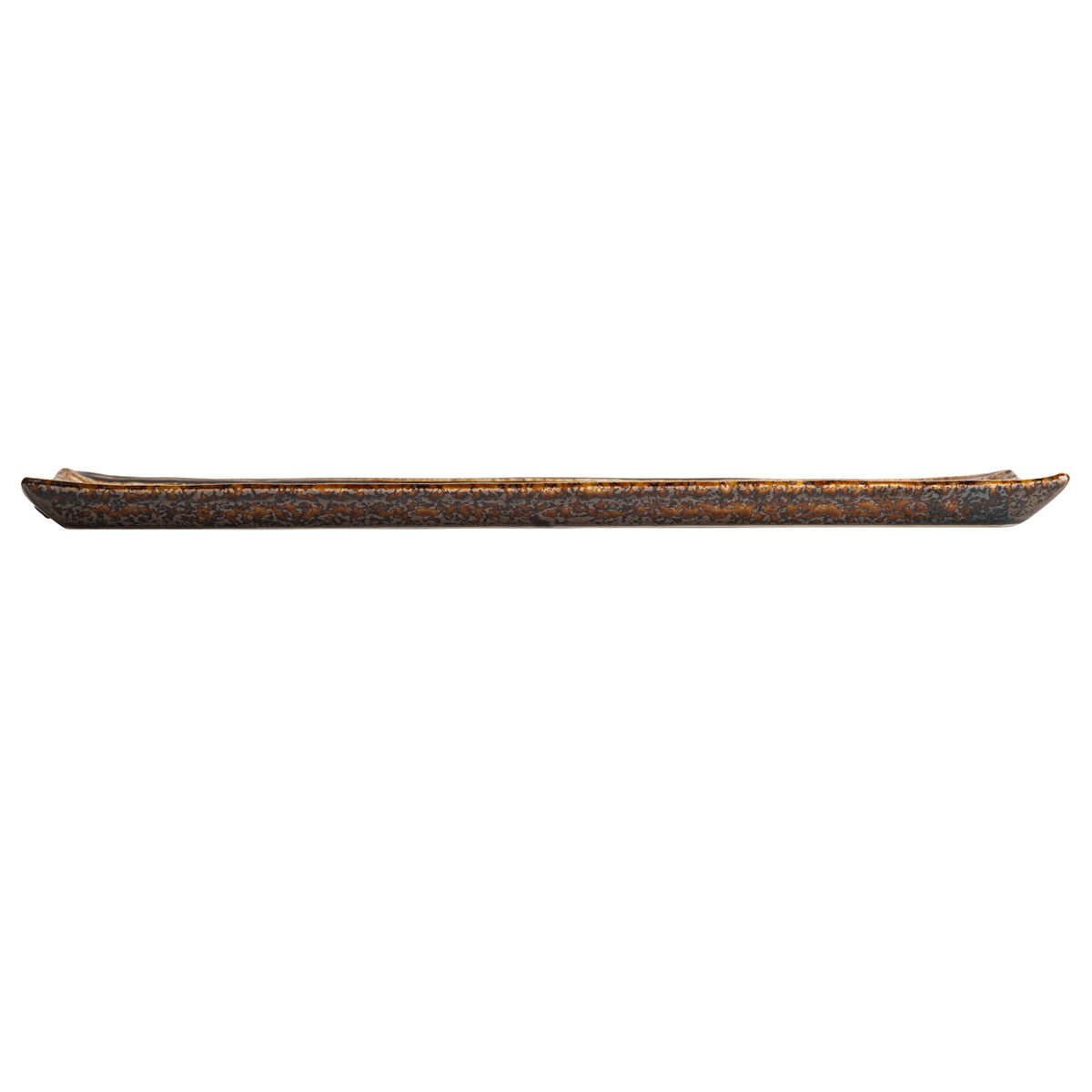 Shinogi Brown Ribbed Japanese Sushi Plate side