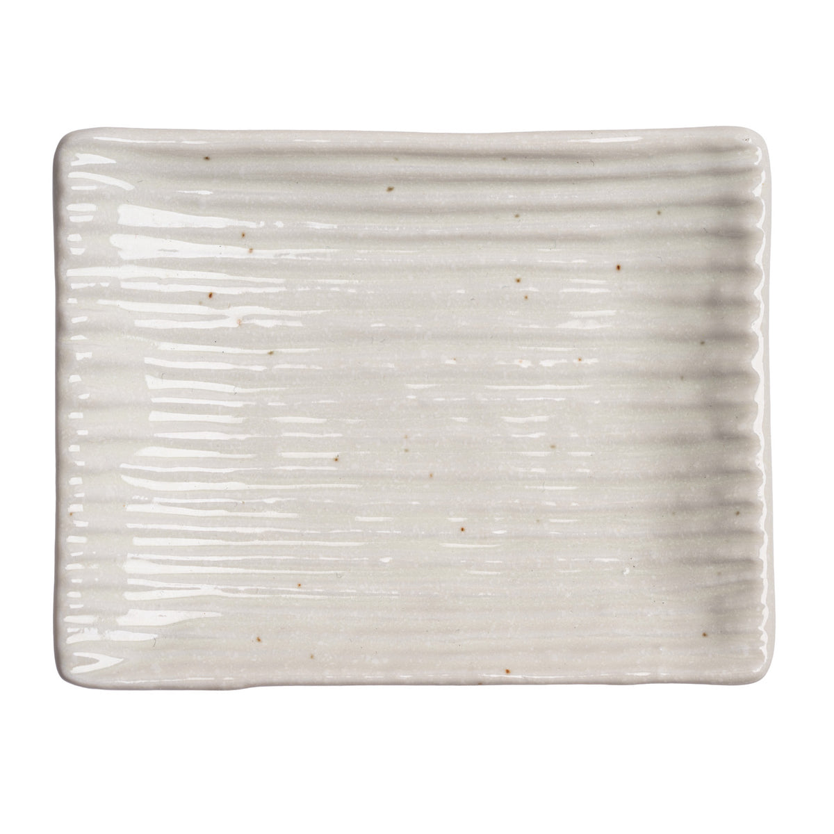 Shinogi White Ribbed Japanese Ceramic Dish top