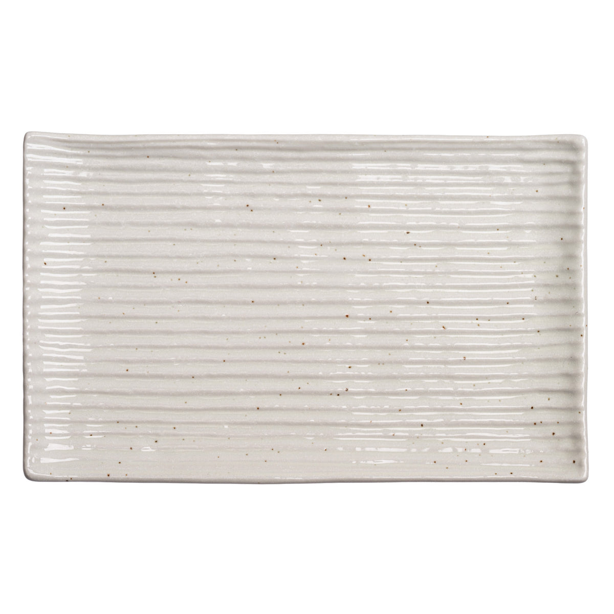 Shinogi White Ribbed Japanese Ceramic Plate top