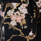 Short Black and Pink Cherry Blossom Japanese Kimono pocket