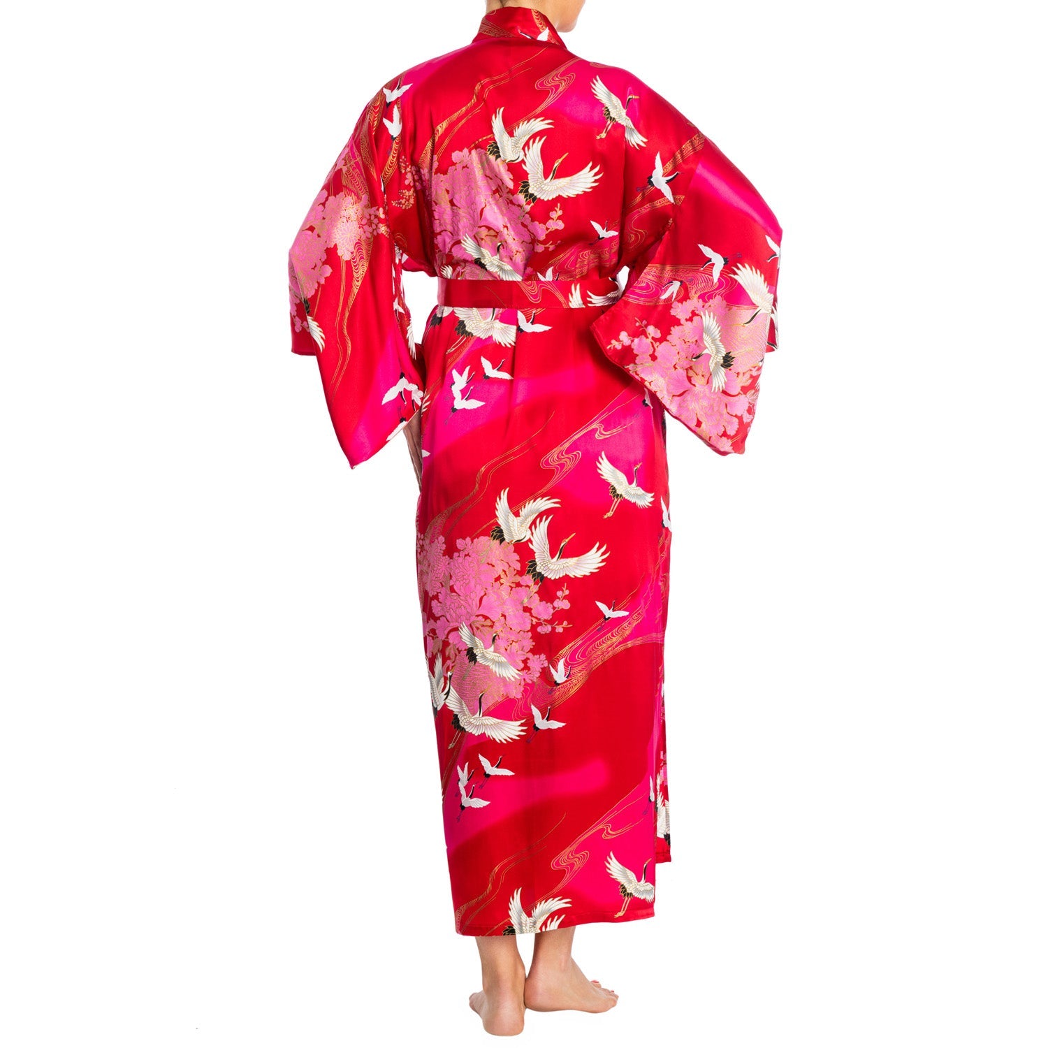 Silk Crane Red Kimono – The Japanese Shop