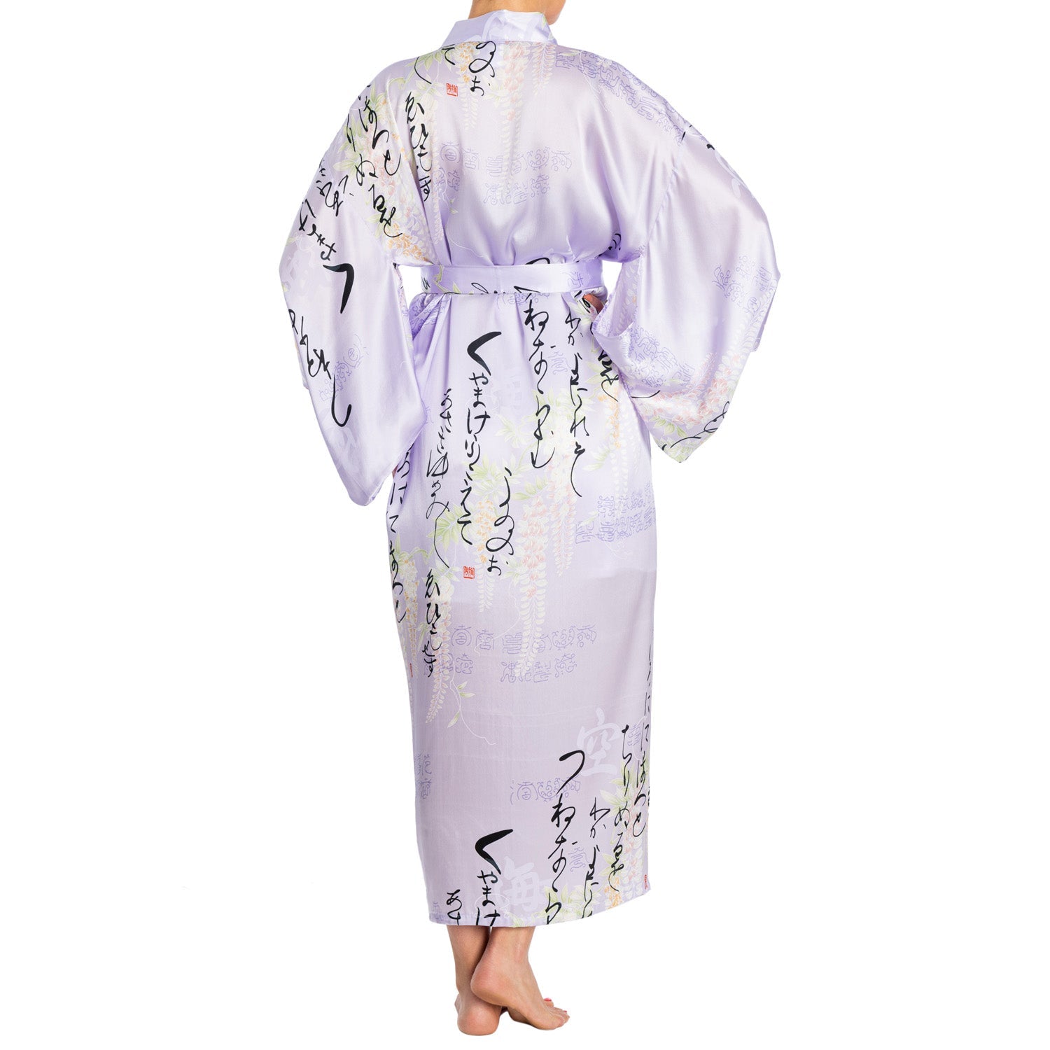 Silk Life Poem Long Lilac Japanese Yukata