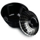Silver Lattice Japanese Lacquer Small Rice Bowl and Lid open