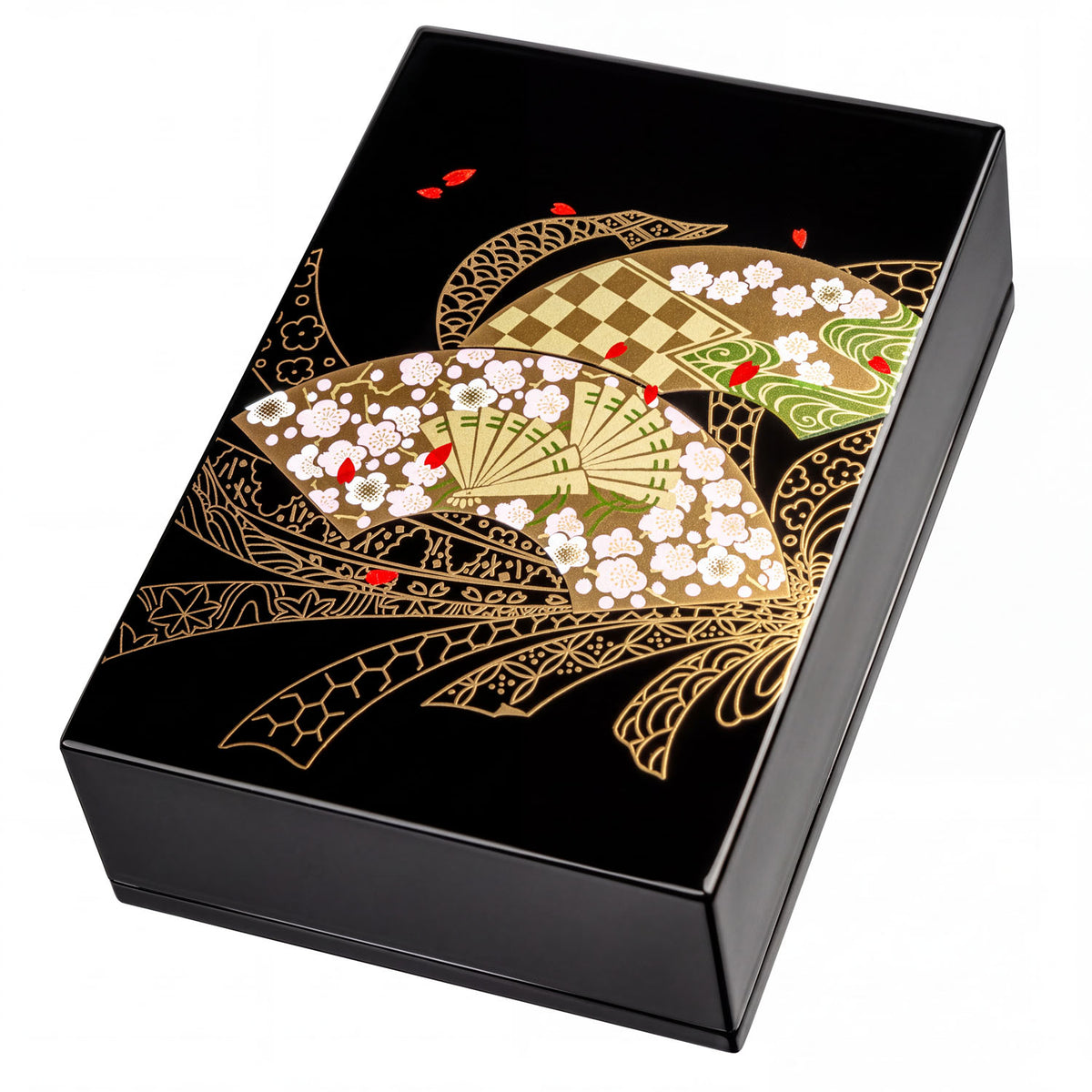 Small Fan Japanese Lacquer Jewellery Box