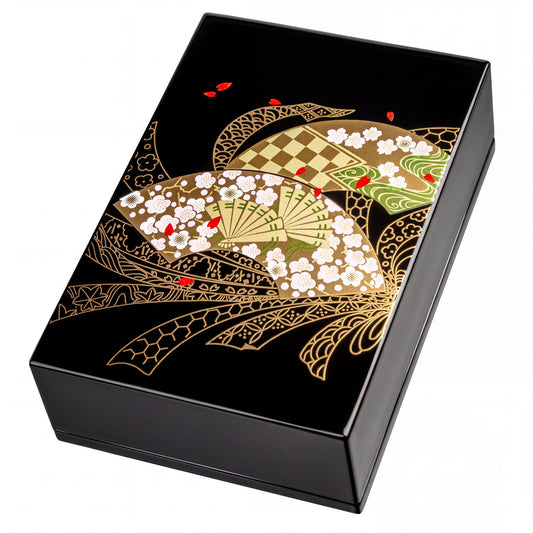 Small Fan Japanese Lacquer Jewellery Box
