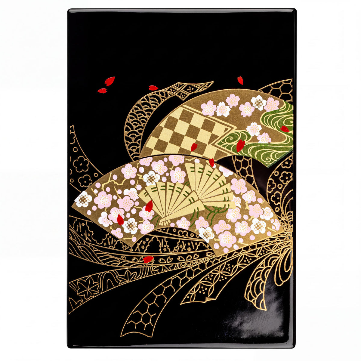 Small Fan Japanese Lacquer Jewellery Box top