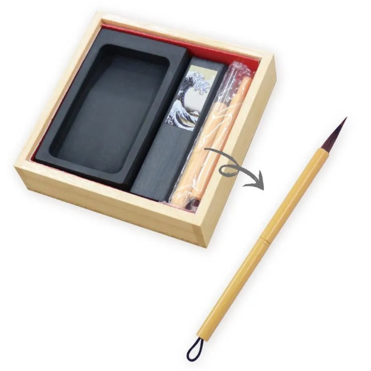 Small Great Wave Japanese Calligraphy Set pen