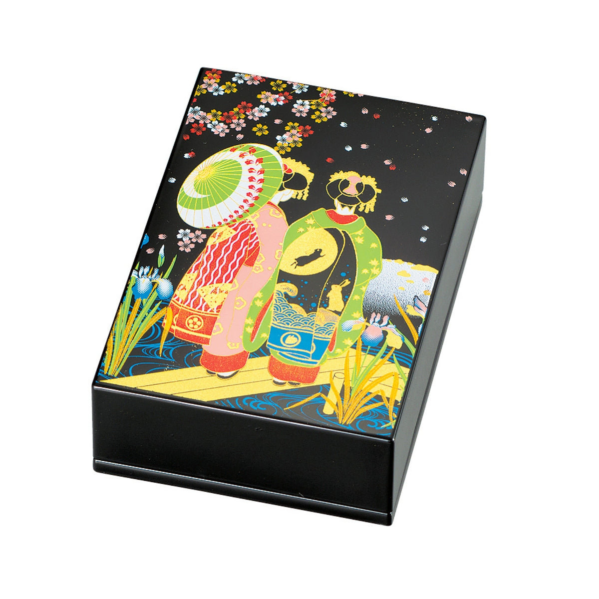 Small Maiko Girls Japanese Lacquer Jewellery Box