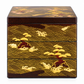 Small Matsushima 3 Tier Japanese Lacquer Box front
