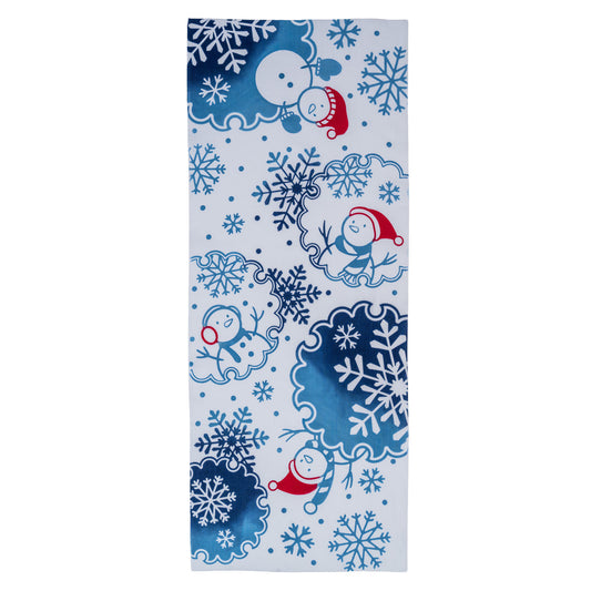 Snowmen and Snowflakes Japanese Cotton Tenugui