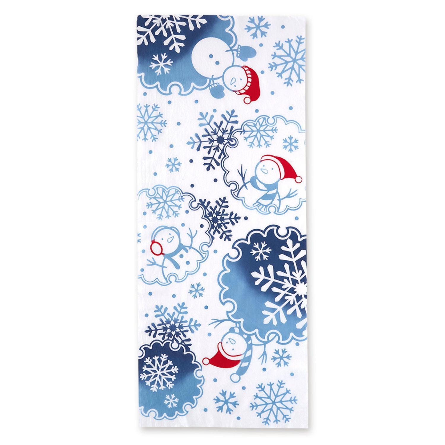 Snowmen and Snowflakes Japanese Cotton Tenugui
