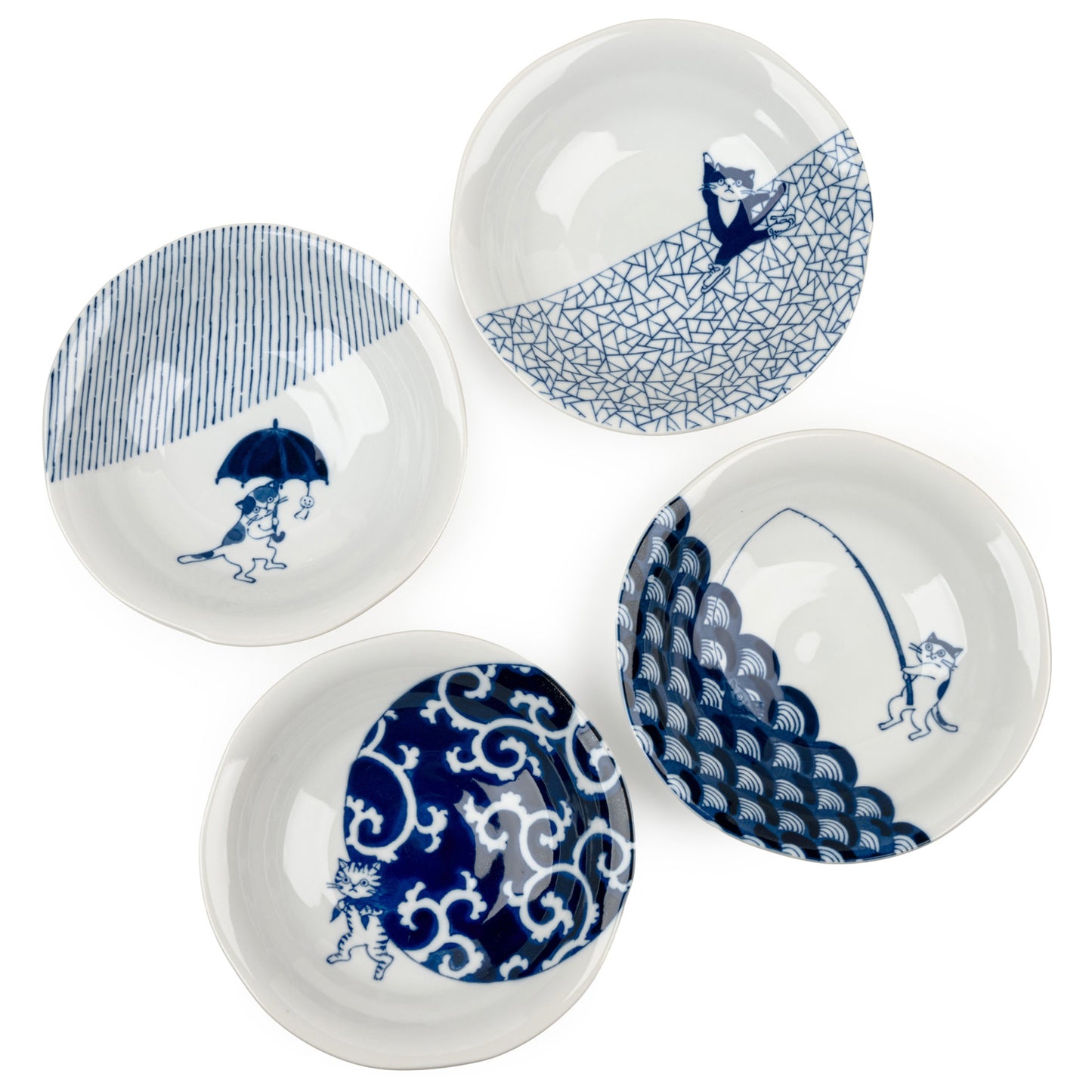 Someneko Cat Japanese Bowl Gift Set top