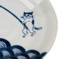 Someneko Cat Japanese Plate Gift Set fishing cat detail